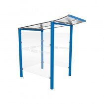 Väderskydd för betalstationer Modulo 1300 mm för nedgjutning i mark, blå RAL 5010