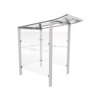 Väderskydd för betalstationer Modulo 1300 mm för nedgjutning i mark, ljusgrå RAL 7044