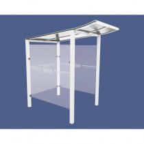 Väderskydd för betalstationer Modulo 1300 mm för nedgjutning i mark, vit RAL 9010