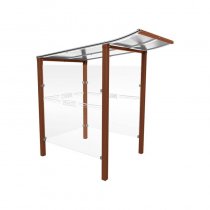 Väderskydd för betalstationer Modulo 1300 mm för nedgjutning i mark, corten effekt S025