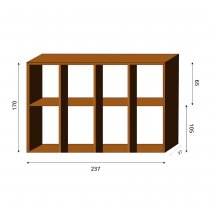 Dimensioner på vedförvaring med hyllor i Corten-stål