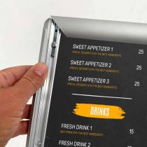 Vridbar skylthållare A3 svart med snäppram 25 mm