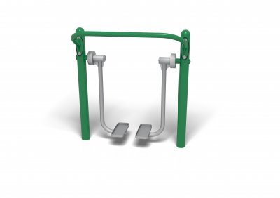 Air Walker utegym – limegrön ställning med svarta gångarmar, framsida