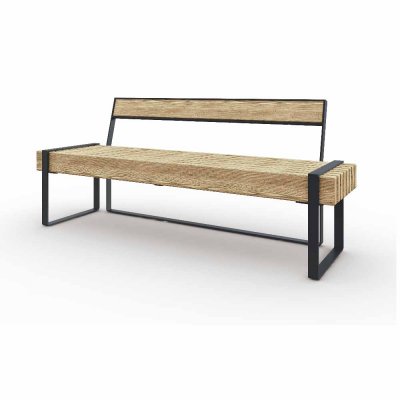 Parksoffa i naturlig färg med svart stativ