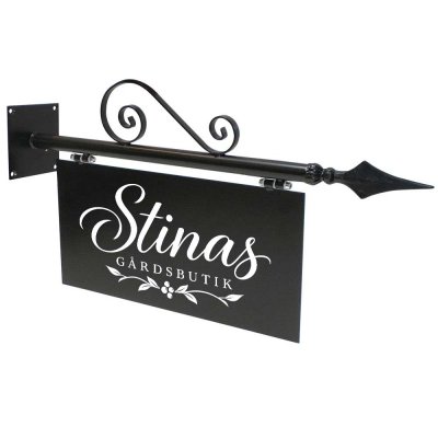 Pulverlackad antik smidesskylt för vägg med logga