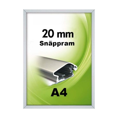Snäppram A4 20mm medium profil - Silver