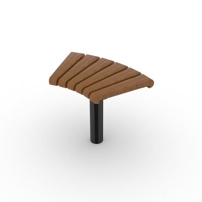 Rund parksoffa i brun och svart