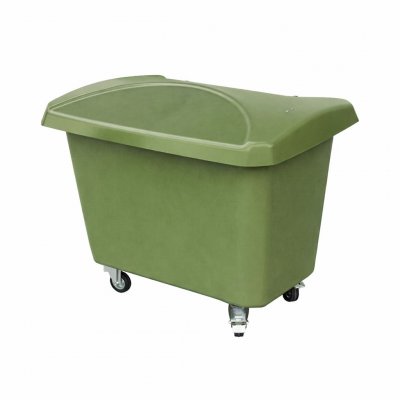 Transport- och förvaringslåda utomhus 250 liter mossgrön med hjul