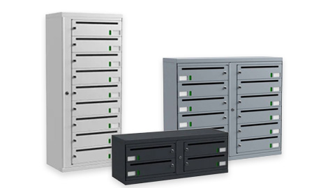 Digitala fastighetsboxar i olika storlek och färg Digitala fastighetsboxar med elektroniskt lås