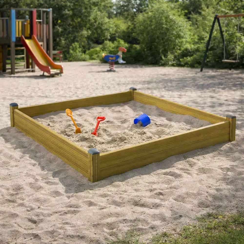 Sandlådor för lekplats och bostadsgård