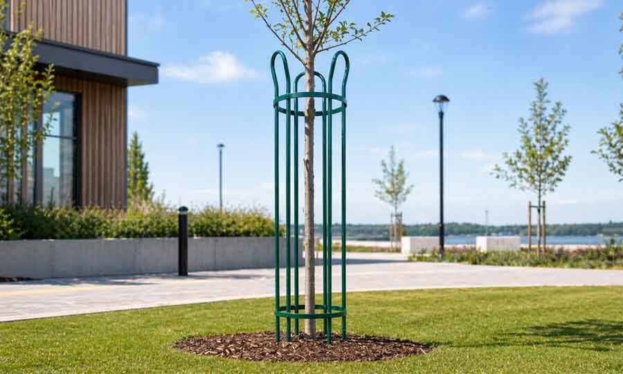 Trädskydd och stamskydd för offentlig miljö